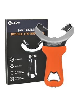 Mason Jar Opener Tool with Soft Touch Handle (Orange)