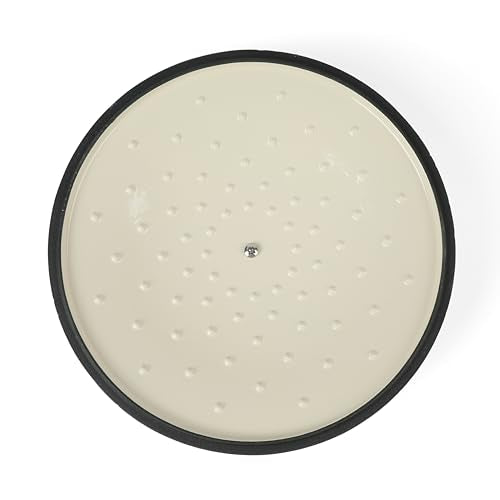 Gatwick 3.5 Quart Enameled Cast Iron Dutch Oven Braiser (Linen White w/ Gold Knob (Braiser))
