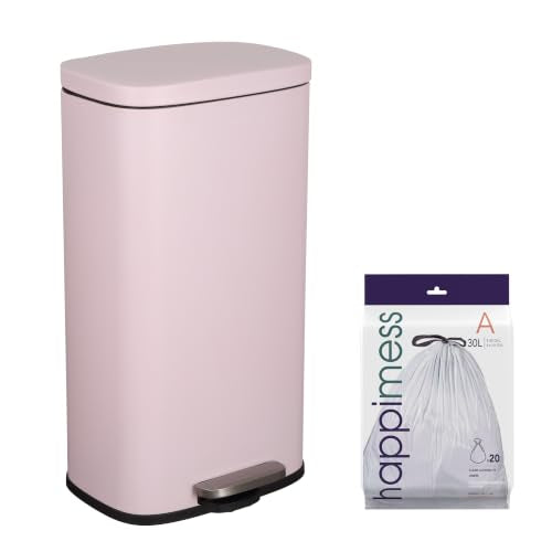 Curtis 8 Gal Step Trash Can Soft Close 25" (Blush Pink)