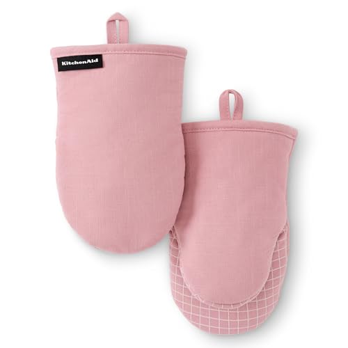 Gourmet Series Gridlines Mini Oven Mitts 2 (Dried Rose)