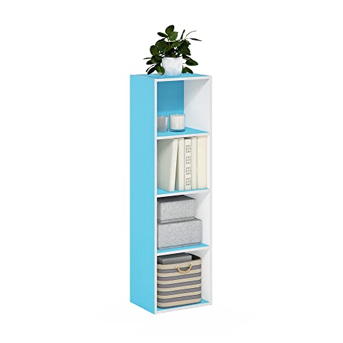 PASIR Book Shelf (White/Light Blue / 4-Tier Cube)