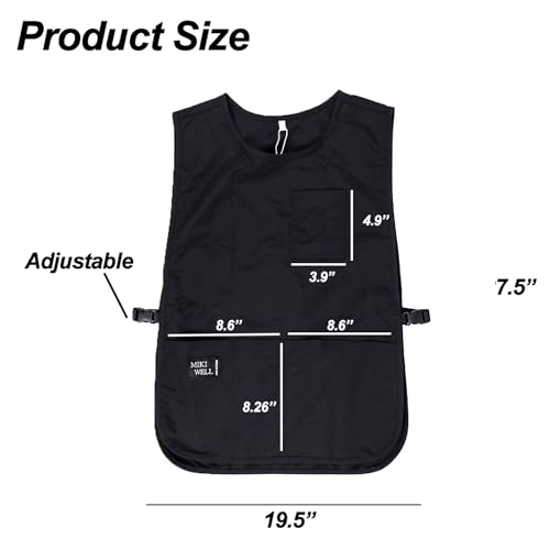 Custom Logo Waterproof Cobbler Apron with 4 Pockets Vest Apron Ultralight Chef Waiter Work Overalls (Custom Black)
