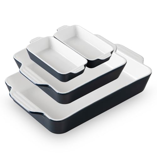 Sweejar Ceramic Bakeware Set of 4 (Navy / Baking dish)