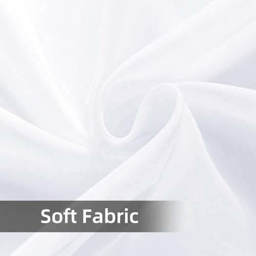 Sheer Rod Pocket Curtain Voile Draperies 2 Panels White Beige Black Grey Coffee 52 Inch Width 54 Inch Long 1 Pair for Kitchen Bedroom Children Living Room Yard (Optical White / 52"W x 54"L (Pack of 2))
