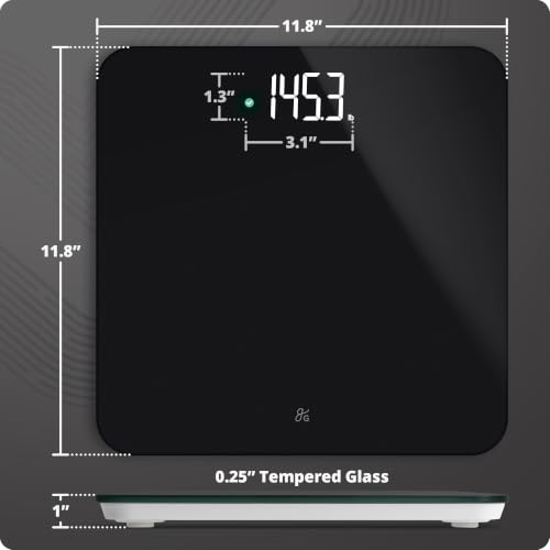AccuCheck Digital Bathroom Scale for Body Weight (Onyx Black)