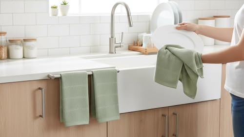 Sage Green Kitchen Hand Dish Towels (Sage Textured)