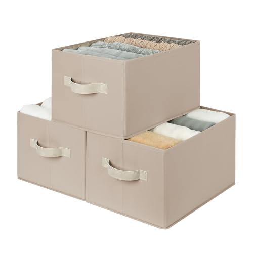 Closet Storage Bins (Large / Light Brown)