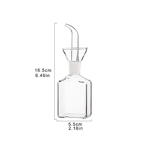 LandHope Oil Bottle Glass Olive Oil Dispenser Bottle Glass Cooking Oil Vinegar Measuring Dispenser With Spout for Kitchen and BBQ (4.2 Ounces)