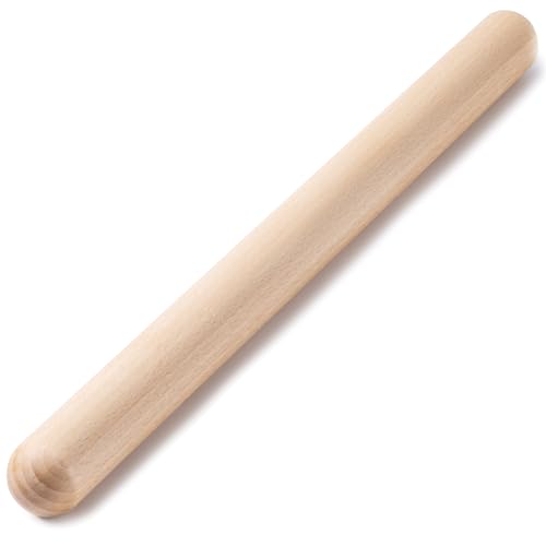 French Rolling Pin for Baking (17.7 Inches-Round / Light Yellow)