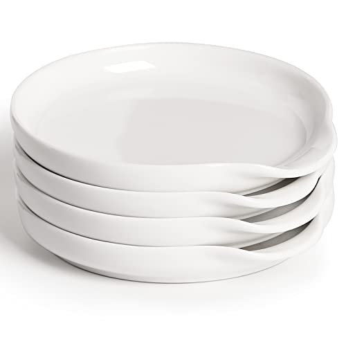 Ceramic Spoon Rest for Stove Top 5 Inches Large Spoon Holder for kitchen Counter (True White)