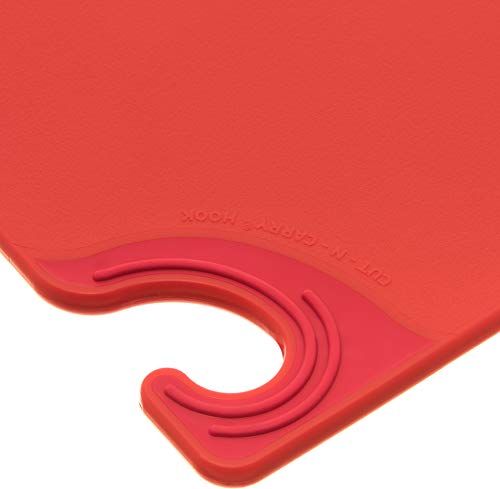 Saf-T-Grip Cutting Board With Molded-In Ruler, Plastic Chopping Board for Kitchen, 9" x 12" x 0.35", 6 Count, Red