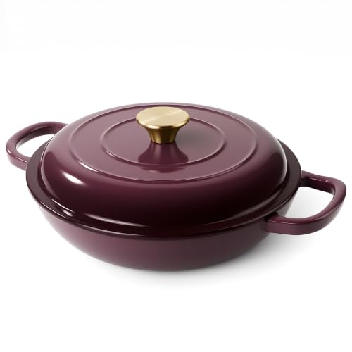 Vintage Style 3 Quart Enameled Cast Iron Braiser (Fig)