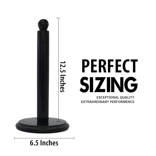 Black Marble Paper Towel Holder (Black)