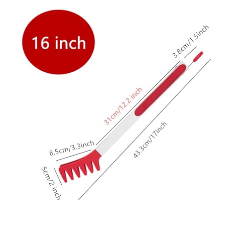 Large 16" Red Stainless Steel Pasta Tong with Silicone Tips