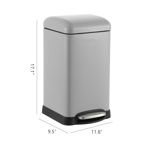 Betty Retro Mini 3.2 Gal Step Trash Can (Fog Gray)