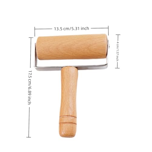 Stainless Steel & Beechwood Rolling Pin with Adjustable Thickness (T)