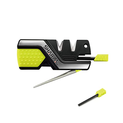 101N G Kitchen Pocket Knife Sharpener (Green + 2 Ferro Rod)