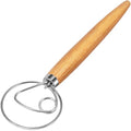 Danish Dough Whisk Wooden Handle Stainless Steel for Sourdough Bread (White Ash Wood 1-eye / 1 Pack)