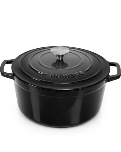 6QT Cast Iron Dutch Oven Pot with Lid (Black Sesame)