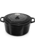 6QT Cast Iron Dutch Oven Pot with Lid (Black Sesame)