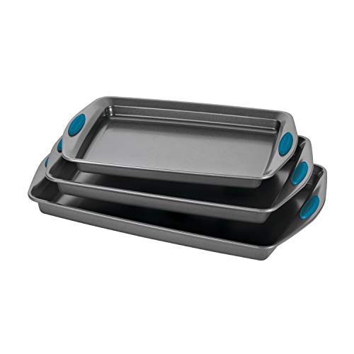 Nonstick Bakeware Cookie Pan Set (Marine Blue Grips)