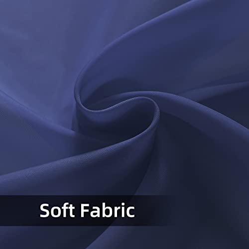 Sheer Voile Window Treatment Rod Pocket Curtain Panels for Kitchen Bedroom Living Room Drapes Sunlight Filtering Privacy Semi Home Decor Assorted Colors Sizes (Navy / 52"W x 63"L (Pack of 2))