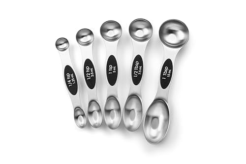 Magnetic Measuring Cups & Spoons Set of 9 with Leveler (Black)