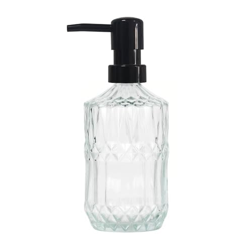 Clear Glass Soap Dispenser with Black Pump (Clear)