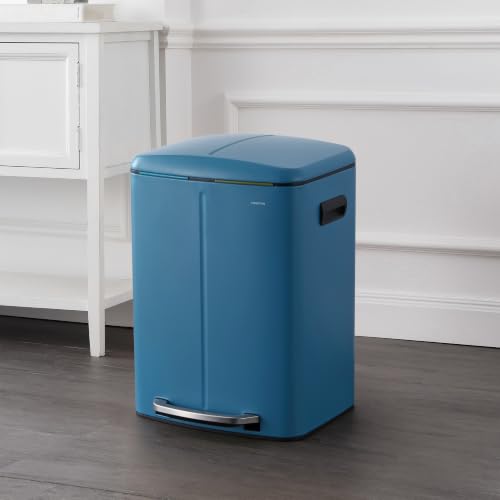 Marco 10.6 Gal Double Bucket Step Trash Can (Bright Cobalt Blue)