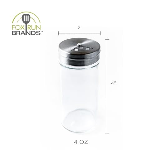 Glass Spice Jar With Stainless Steel Shaker Lid (4 fl oz)