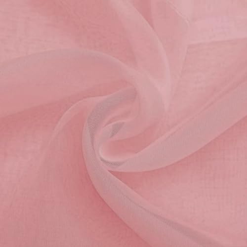 Sheer Voile Window Treatment Rod Pocket Curtain Panels for Kitchen Bedroom Living Room Drapes Sunlight Filtering Privacy Semi Home Decor Assorted Colors Sizes (Blush / 52"W x 72"L (Pack of 2))