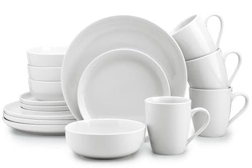 Nova Porcelain Dinnerware Set (White / Service for 4)