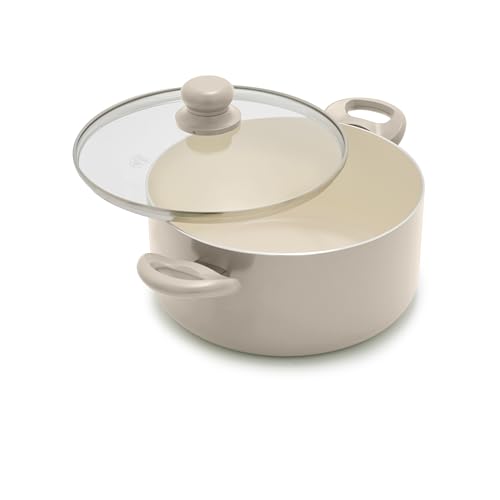 5QT Ceramic Nonstick Stockpot with Lid (5 Quarts / Beige Taupe)