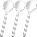 3pcs Mini Stainless Steel Makeup Spoon (3pcs O Style-Silver)