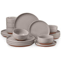 Plates and Bowls Sets (Warm Taupe / Service for 6)