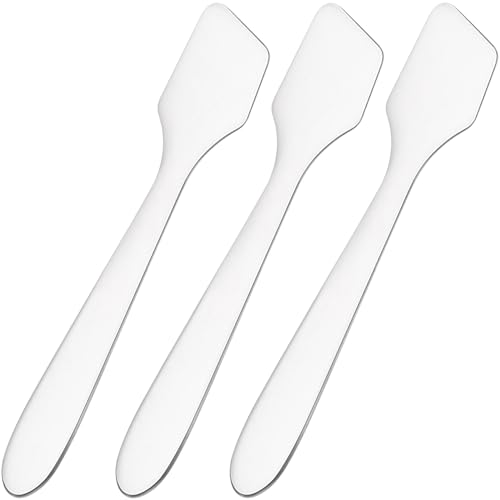 3pcs Mini Stainless Steel Makeup Spatula (3pcs B Style-Silver)