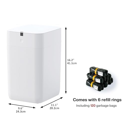 Automatic Trash Can (4.0 Gallon-White Line)