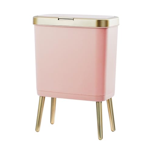 Bathroom Trash Can with Lid (Pink)