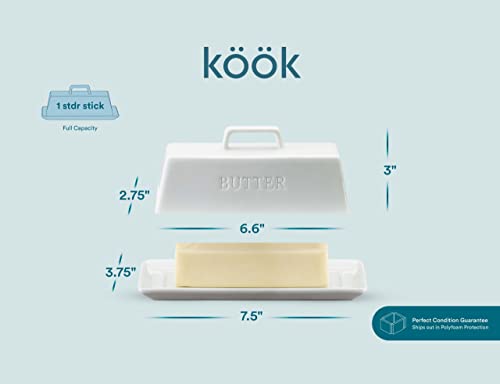 Ceramic Butter Dish with Lid (White)