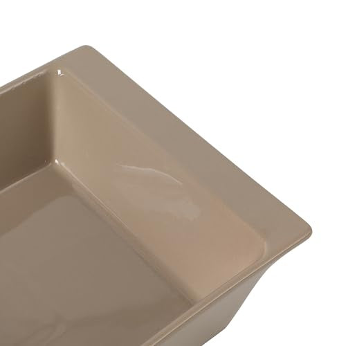 2.75 Quart 13.5" x 8.5" Stoneware Baking Dish with Acacia Wood Lid (Taupe / 13.5" x 8.5" Baking Dish)