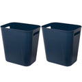 Plastic Small Trash Can Wastebasket (Navy Blue / 3.5 Gallon/2 Pack)