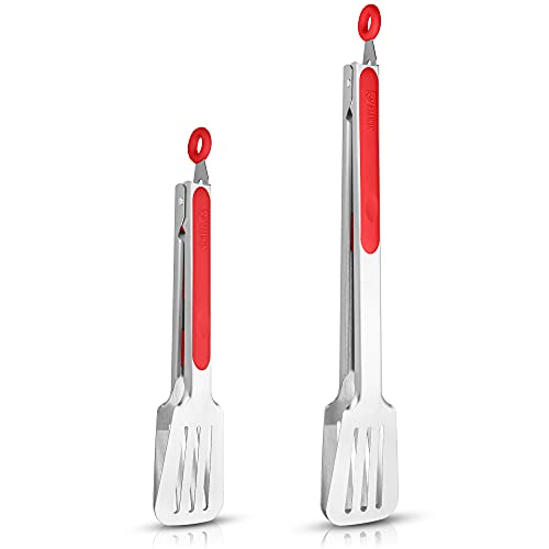 Kitchen & Grill Tongs Set of 2 (Red)