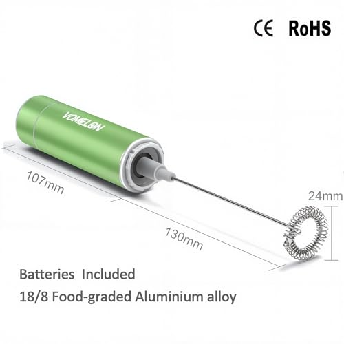 Electric Milk Frother Handheld (Grass Green)