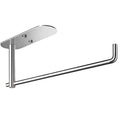 Self Adhesive Paper Towel Holder Under Cabinet Mount (Solid Bar / Silver)