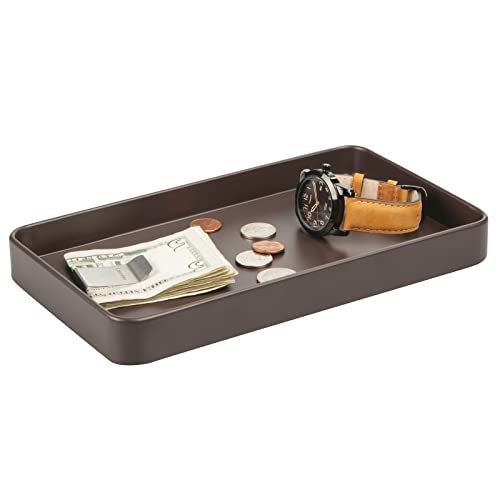 Modern Decorative Metal Guest Hand Towel Tray Holder Organizer for Disposable Paper Napkins (Matte Brown)