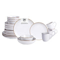 HomeVSS 20 Piece Dinnerware Set (Service for 4 - 20pc Set / Matt White)