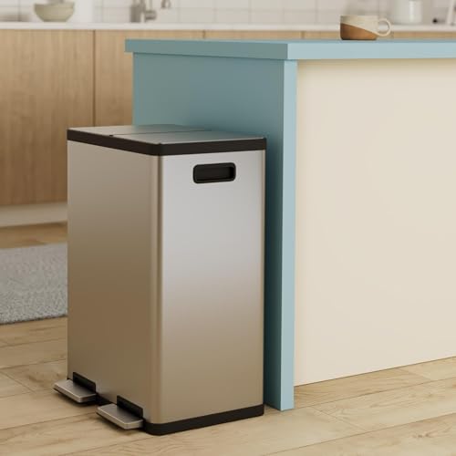 60 Liter 16 Gallon Rectangular Hands (Brushed Stainless Steel)