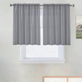 Basic Rod Pocket Sheer Voile Window Curtain Panels Grey 1 Pair 2 Panels 52 Width 36 Inch Long for Kitchen Bedroom Children Living Room Yard（Grey (Grey / 52"W x 36"L (Pack of 2))