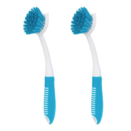 Dish Brush with Handle (Blue)