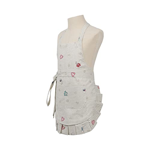 Kids Aprons for Girls with Pockets (White-child)